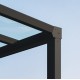 Pergola addossata in alluminio Stockholm 3,5x6,6m Grigio antracite e tetto trasparente Canopia