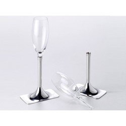 2 Champagne flutes with 2 supports bright Tin OA1710
